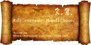Kürschner Napóleon névjegykártya